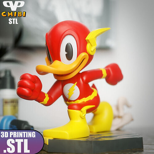 Flash Duck Chibi STL for 3D Printing ChibiSTL 3DXM 3D print model