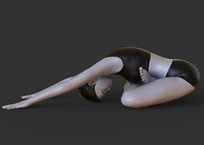 Yoga Pose - Crossed leg forward bend 3D print model
