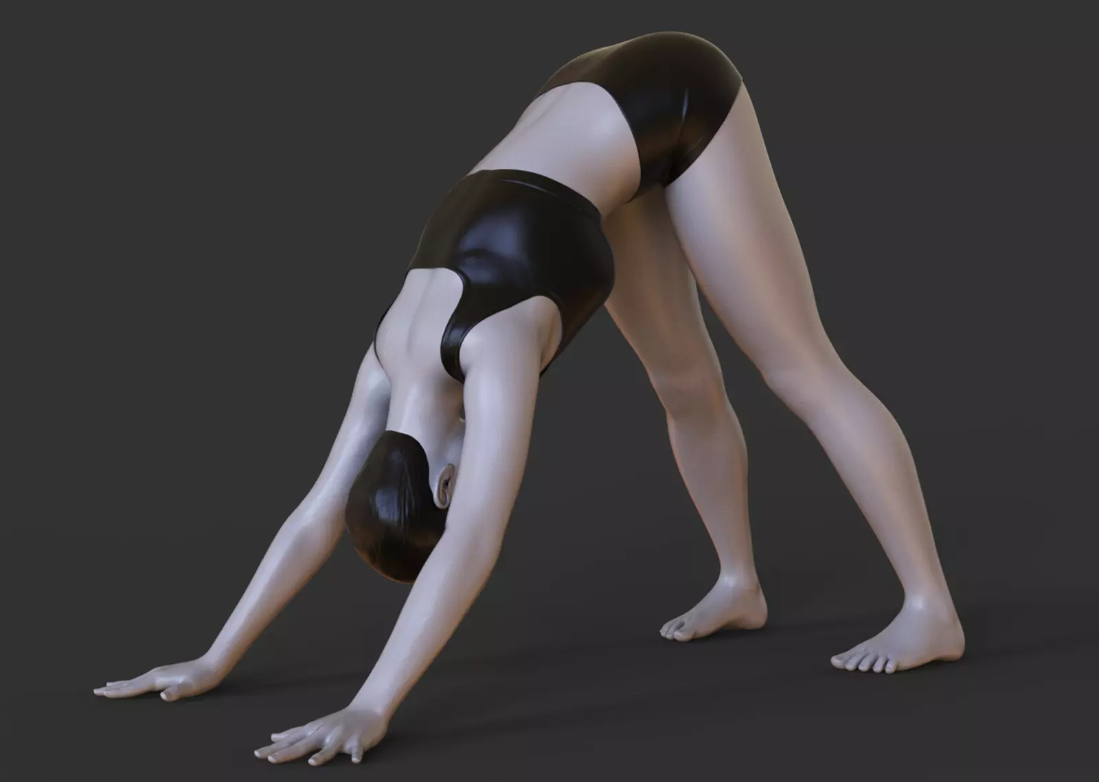 Yoga Pose - Down dog pose - Adho Mukha Svanasana 3D print model_0
