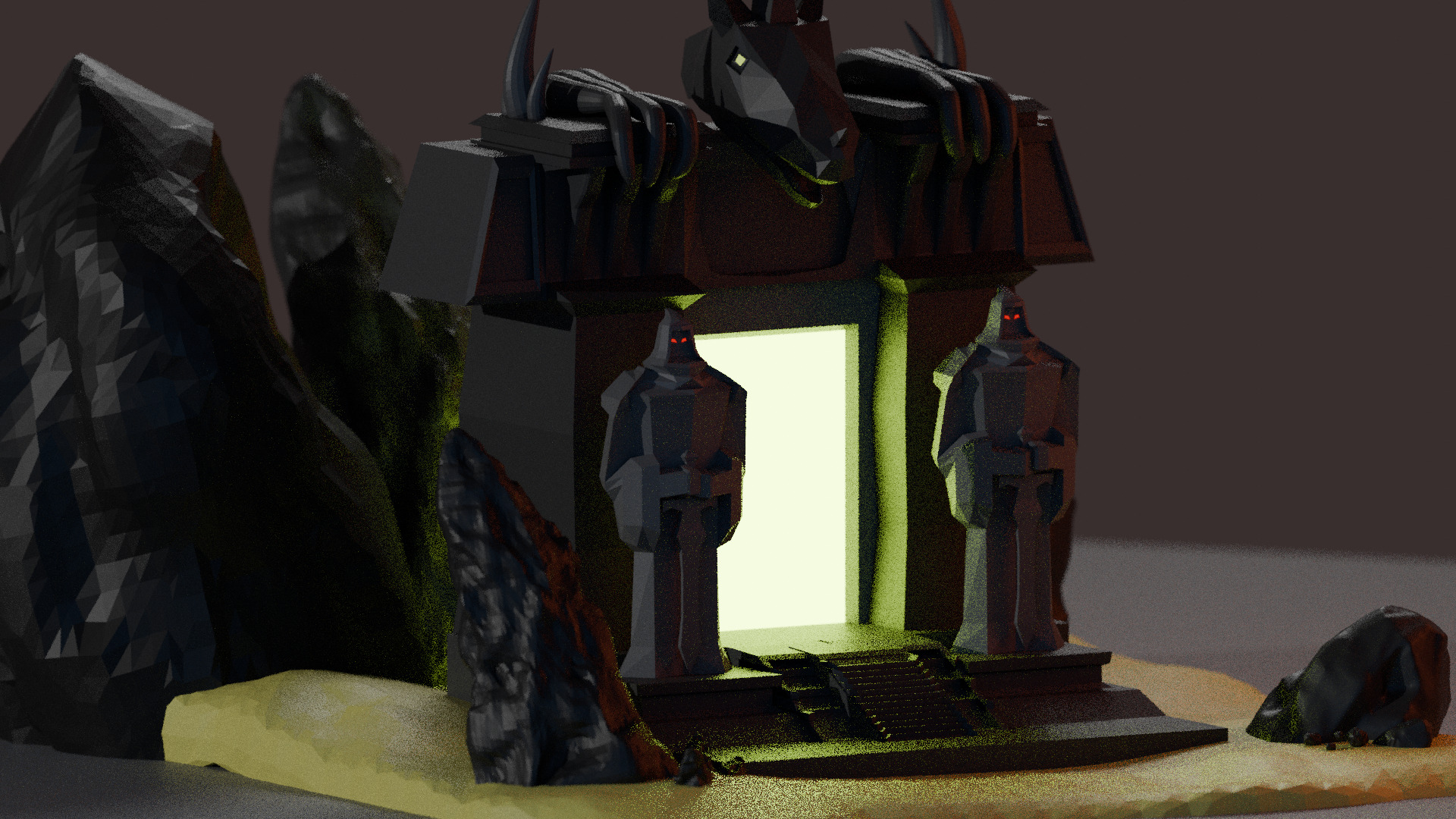 Dark Portal Low-poly 3D model_2