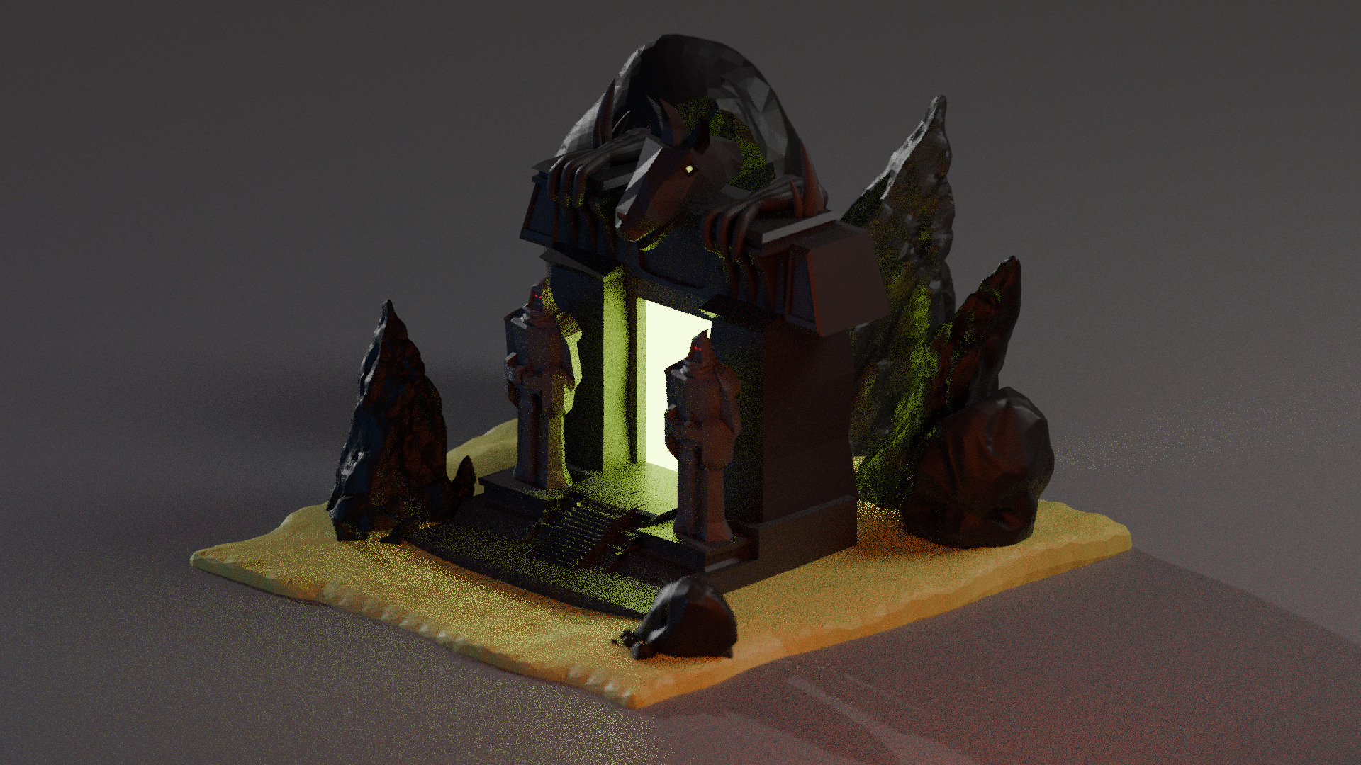 Dark Portal Low-poly 3D model_1