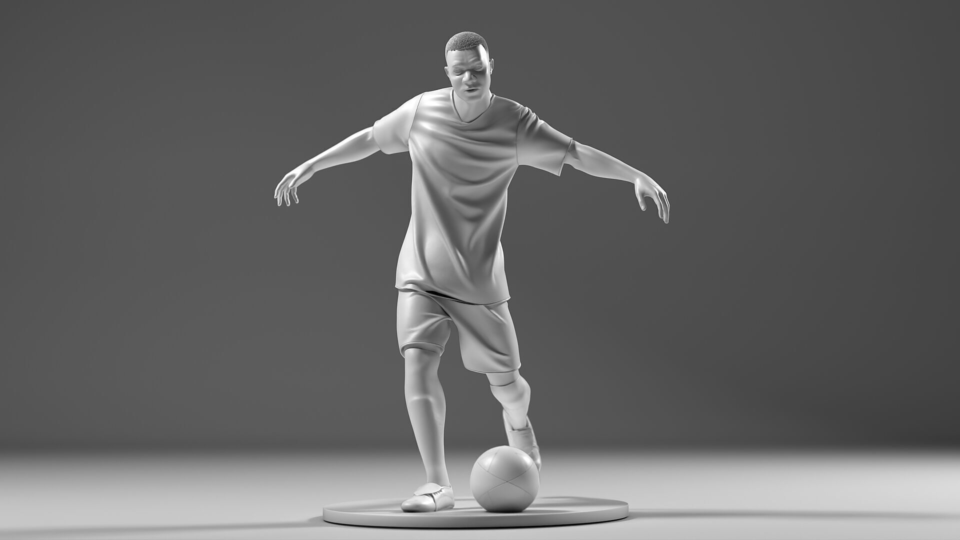 Footballer 05 FootStrike 07 Stl 3D print model_1
