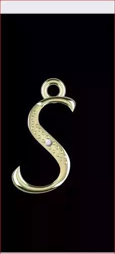 Letter -S- Diamond-Studded 3D Model -P-25 3D print model