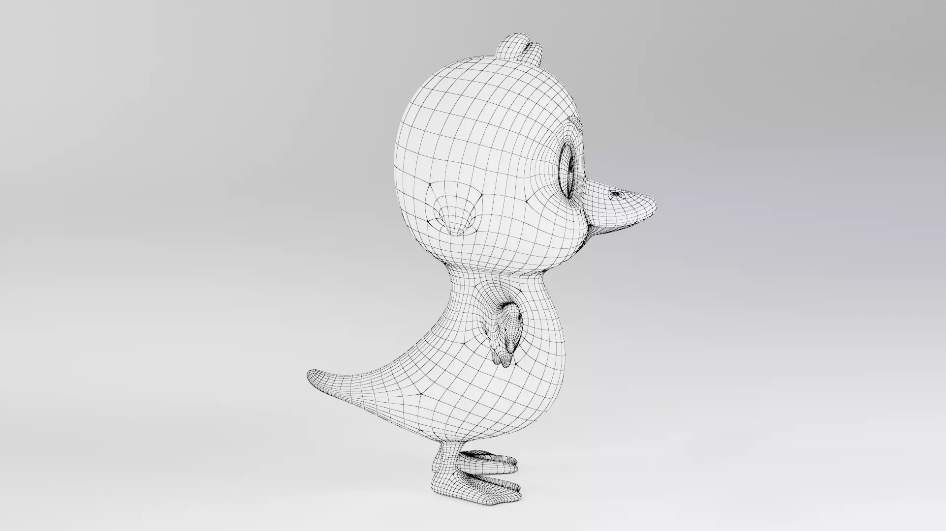 Cartoon Duck 3D model_10