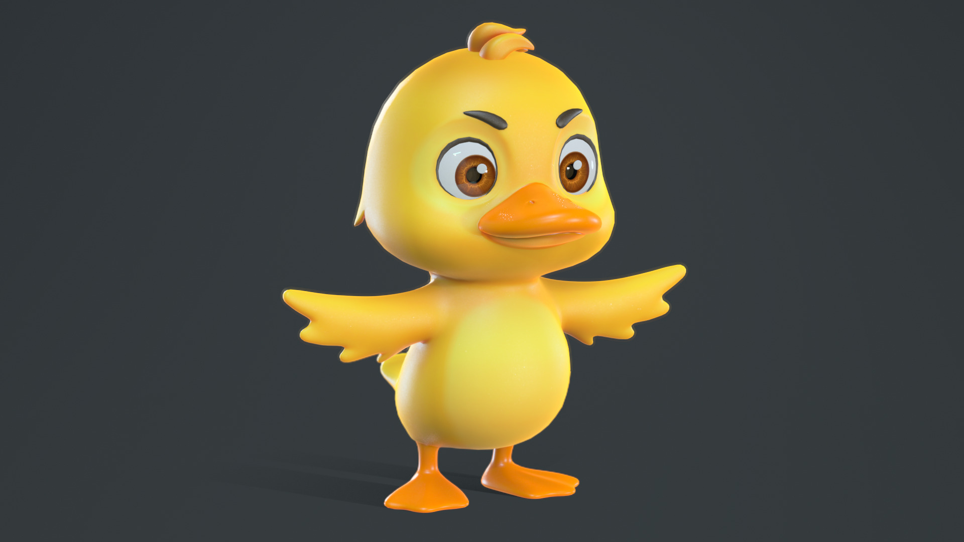 Cartoon Duck 3D model_13