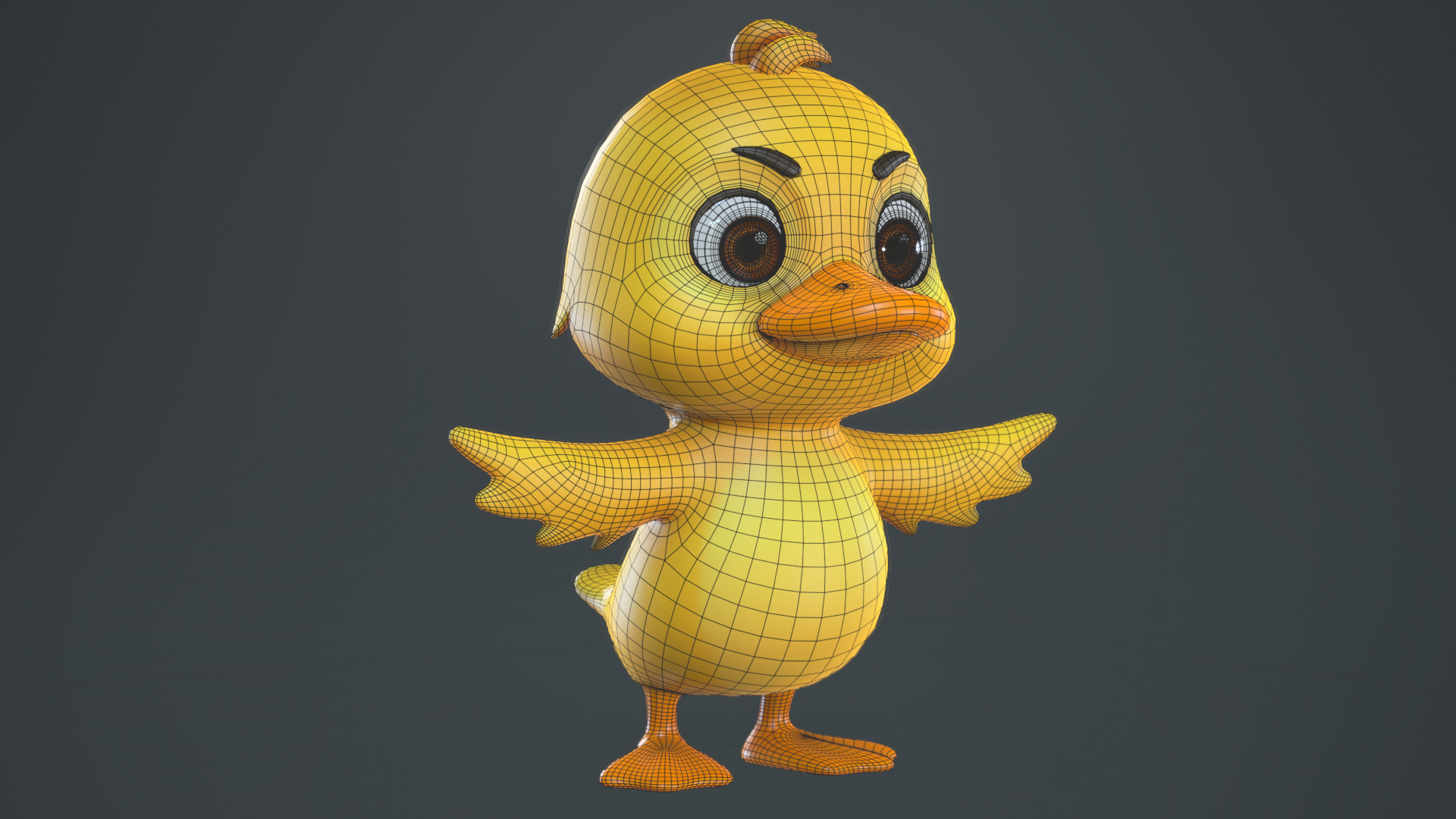 Cartoon Duck 3D model_16