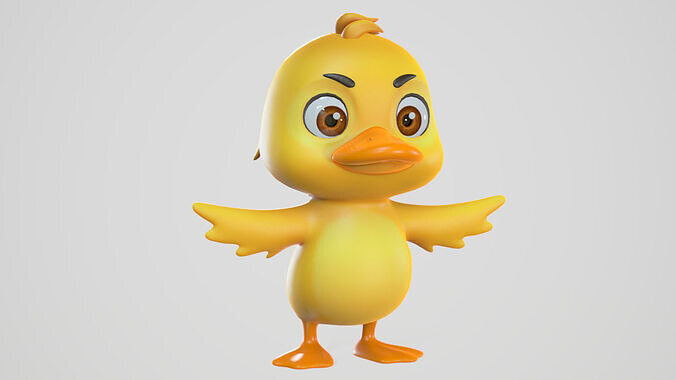 Cartoon Duck 3D model