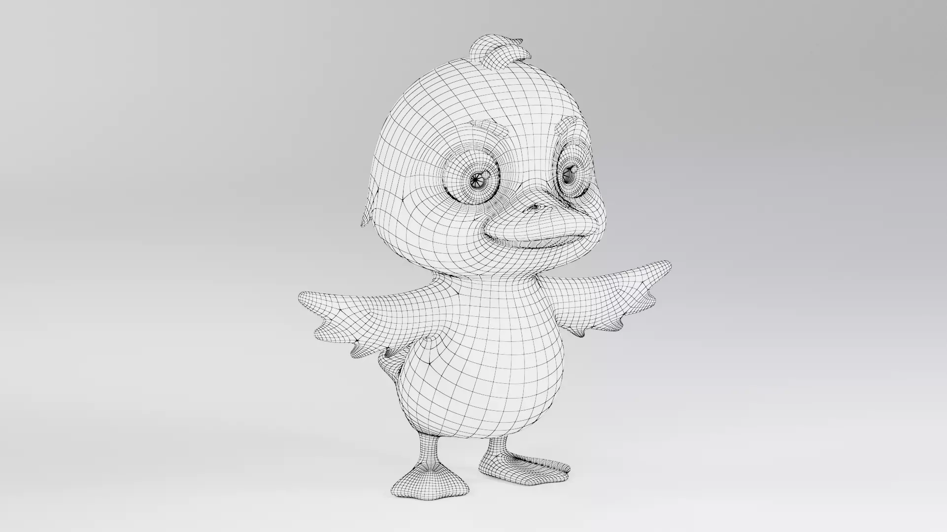 Cartoon Duck 3D model_9