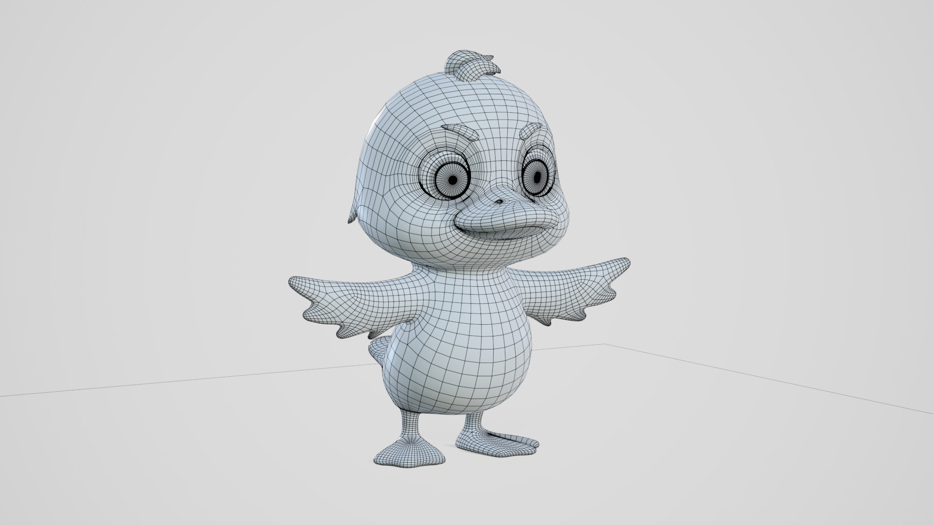 Cartoon Duck 3D model_17