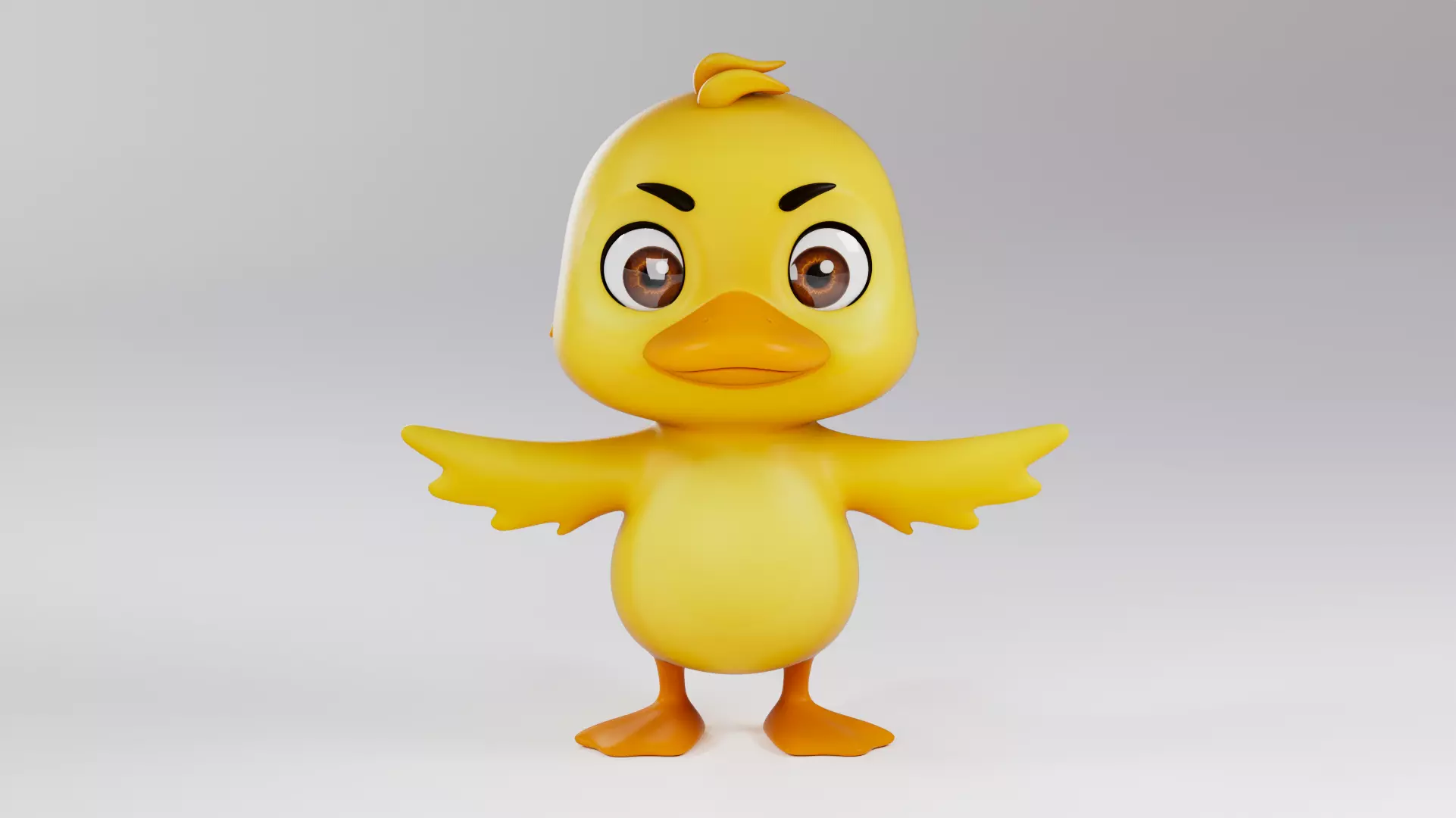 Cartoon Duck 3D model_3
