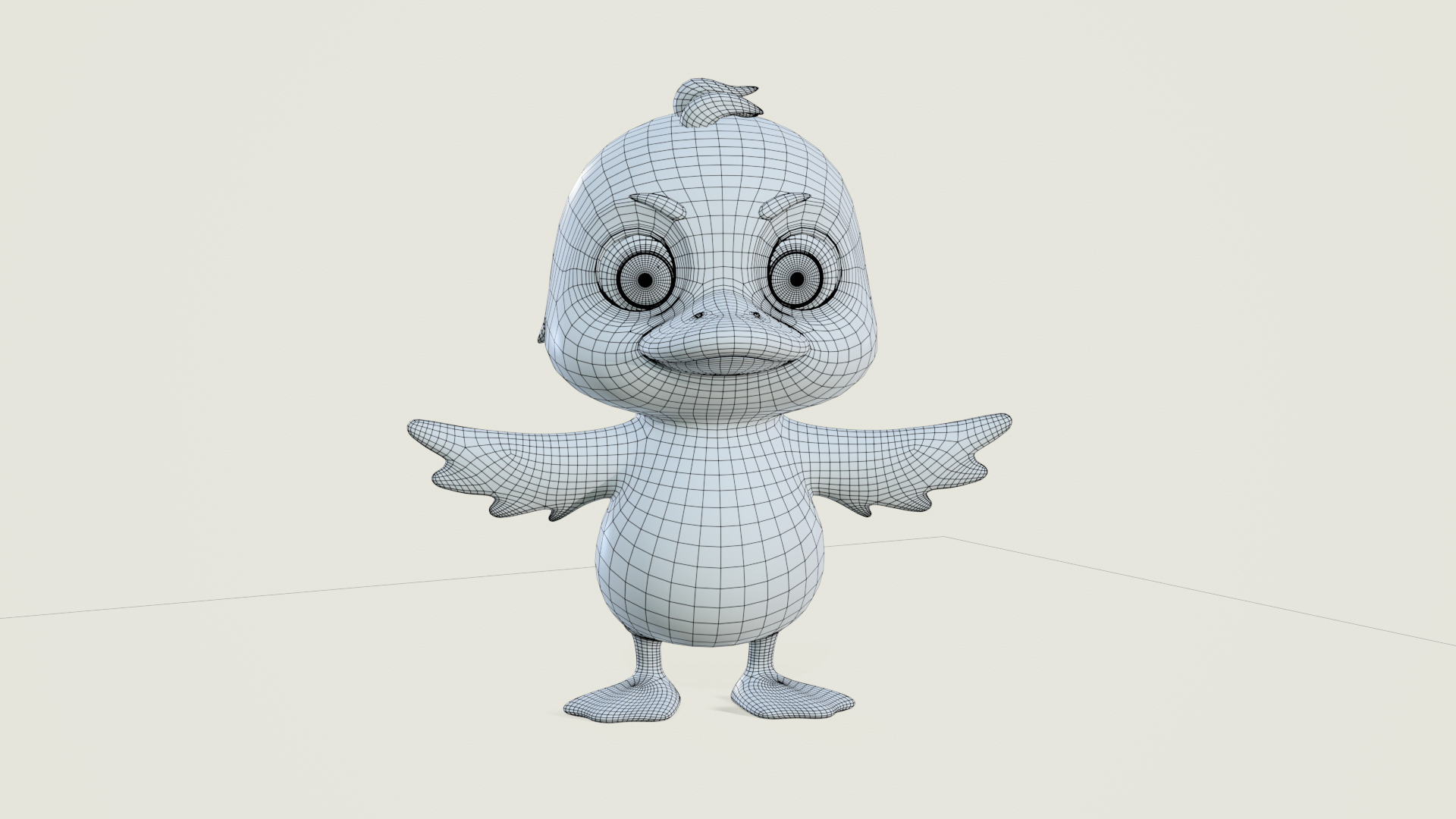 Cartoon Duck 3D model_20
