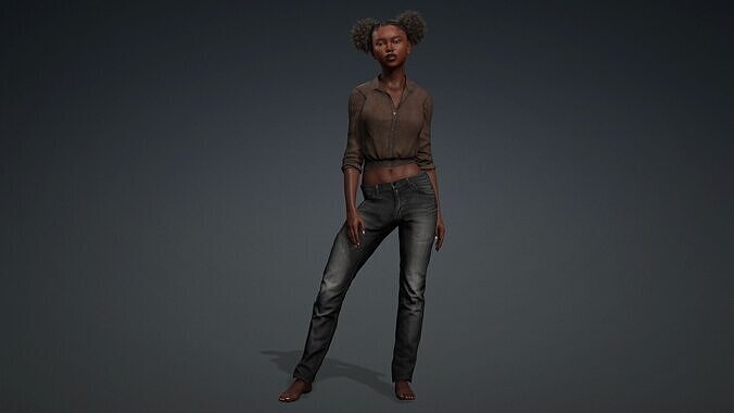Realistic Black Woman 3D Character Model 3D model
