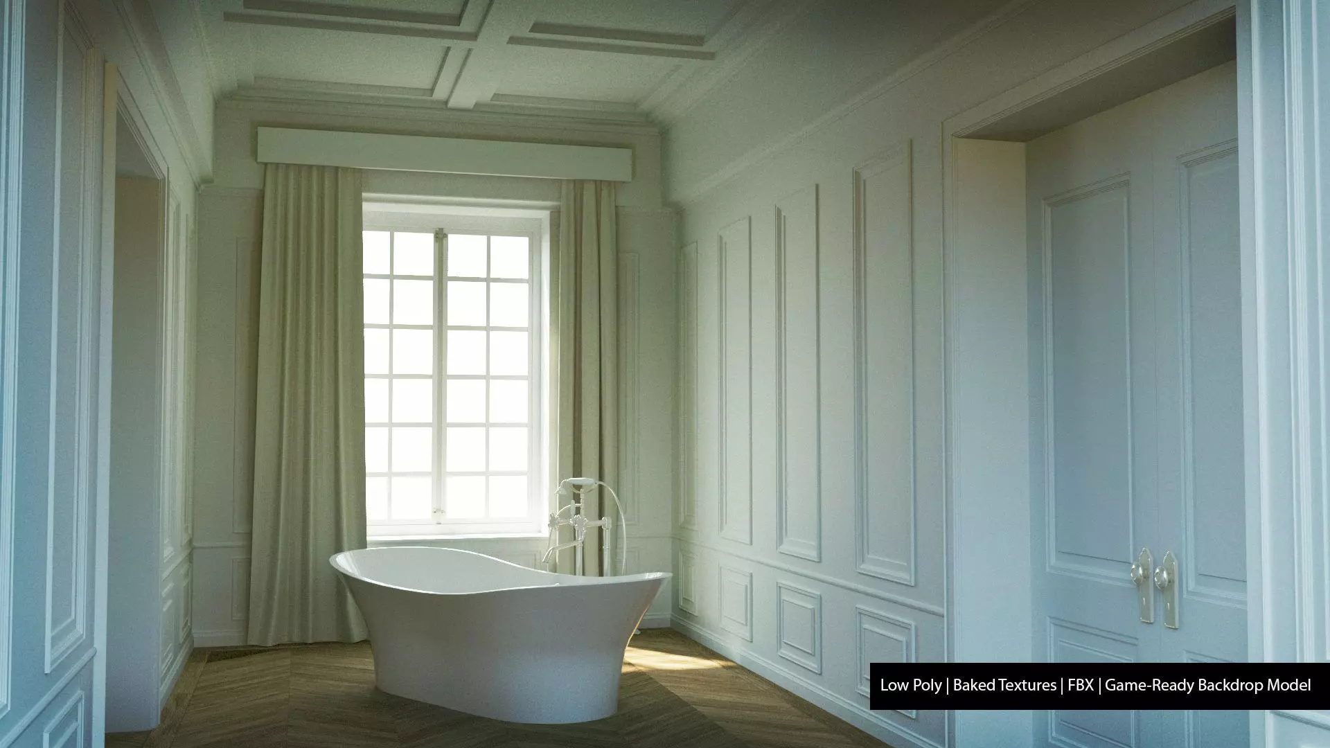 Game Ready Low Poly Backdrop 3D Model   Low-poly 3D model_0