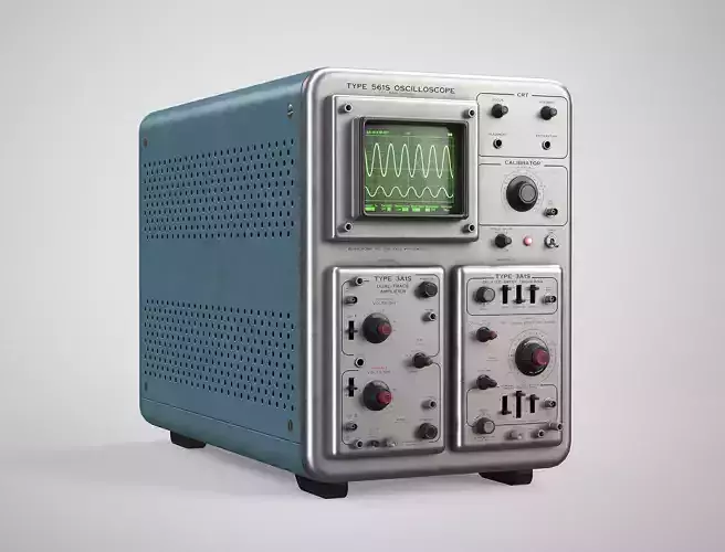 Retro Oscilloscope - Old Laboratory Computer Gameready Low-poly 3D model