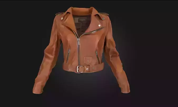 Rustic Leather Jacket Vintage Outerwear Model