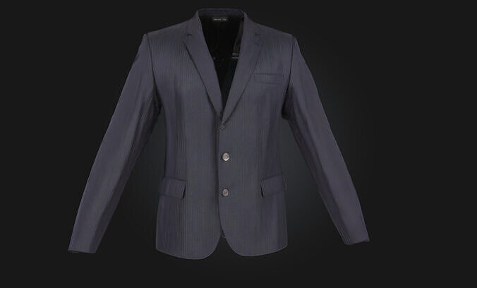 Pinstripe Elegance Classic Suit Model for Business 3D model