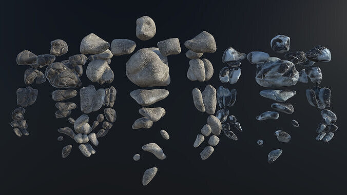 Stone elemental low-poly game engine ready 3D model Low-poly 3D model
