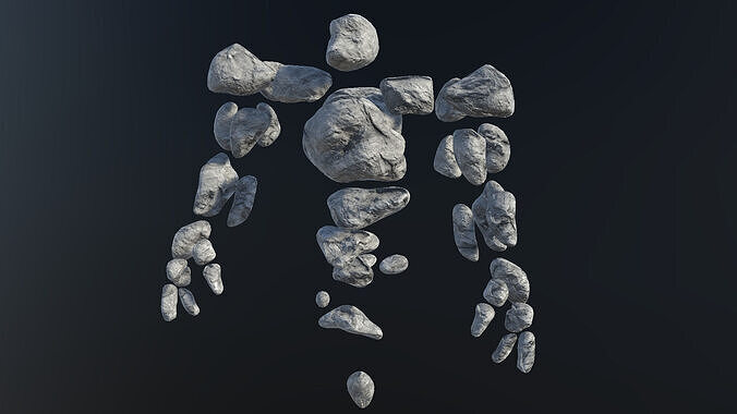 Stone elemental low-poly game engine ready 3D model Low-poly 3D model
