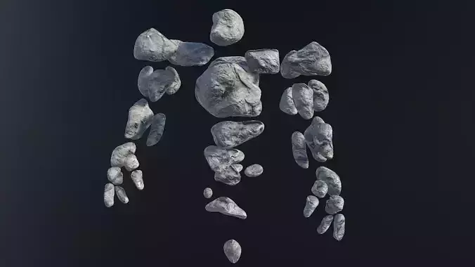 Stone elemental low-poly game engine ready 3D model Low-poly 3D model