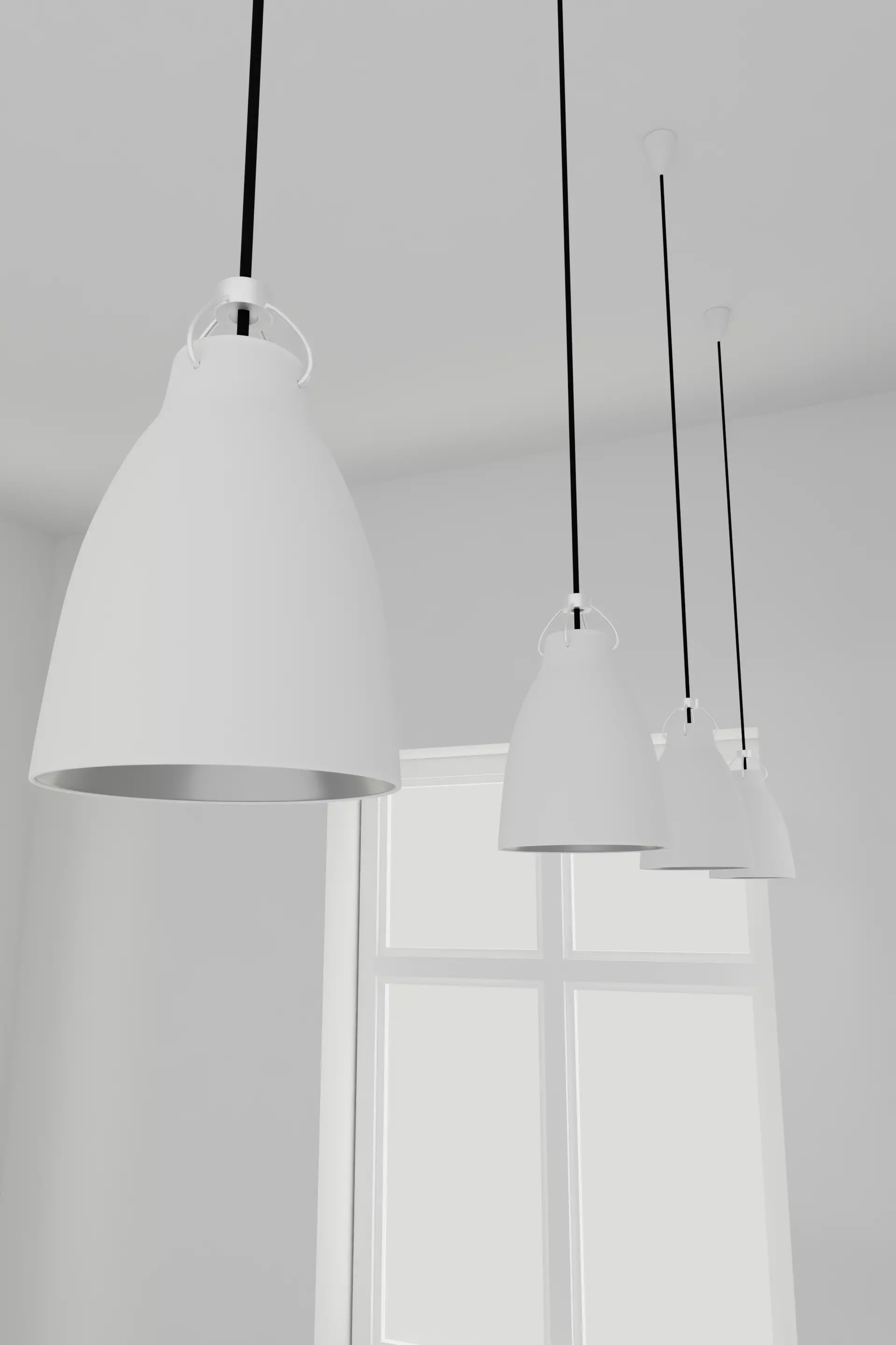Realistic Simple Kitchen Pendant Lamp 3D model_0