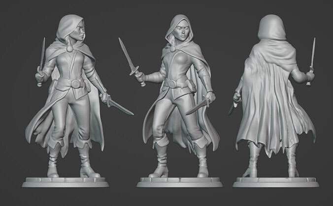 Aeris Nocthara - Stylized Moonlit Rogue Bust 3D print model