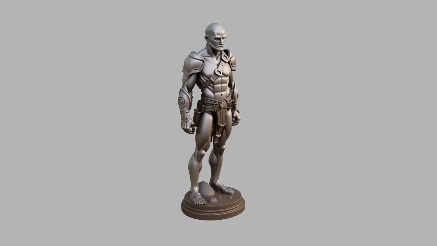 Iron Statue Low-poly 3D model_1