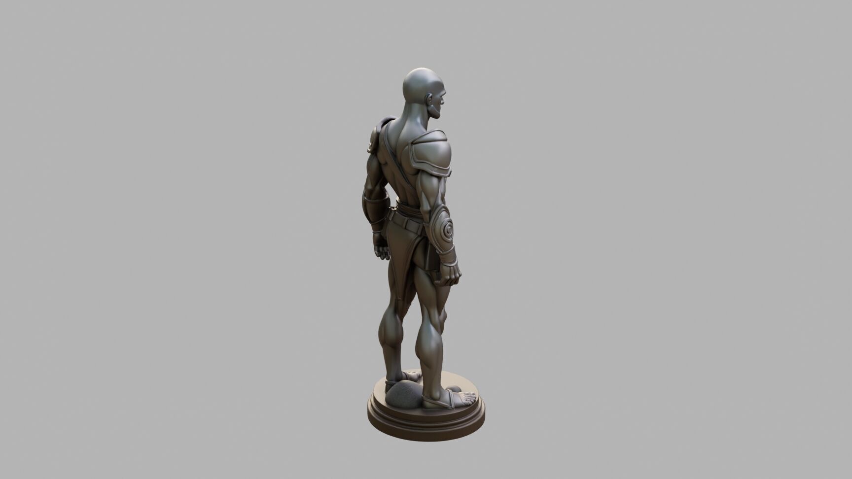 Iron Statue Low-poly 3D model_5
