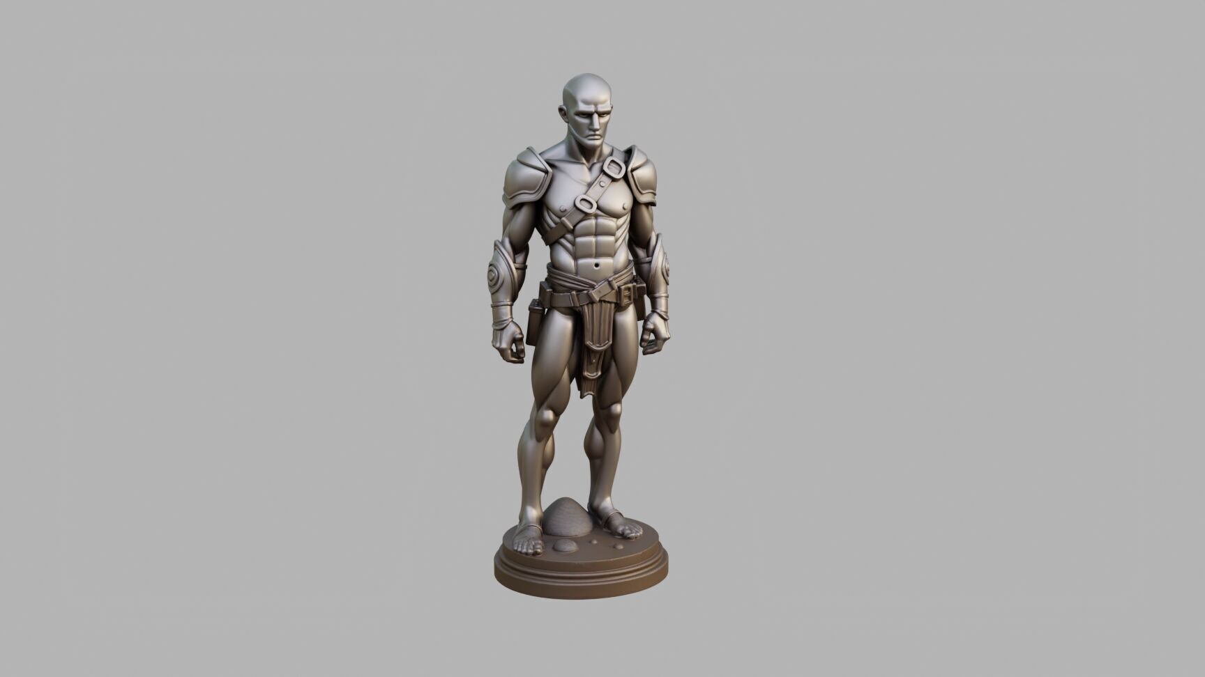 Iron Statue Low-poly 3D model_2