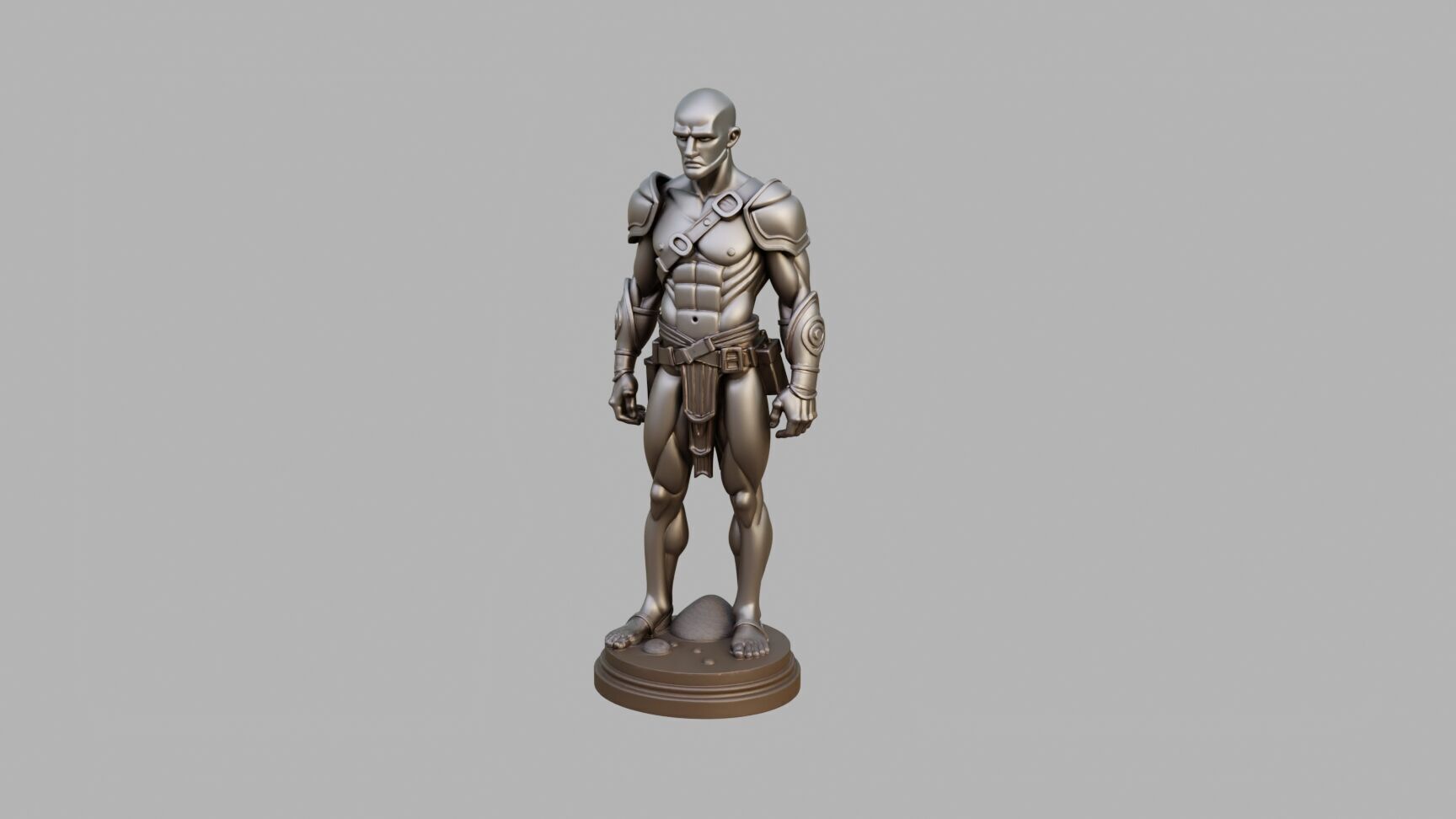 Iron Statue Low-poly 3D model_3