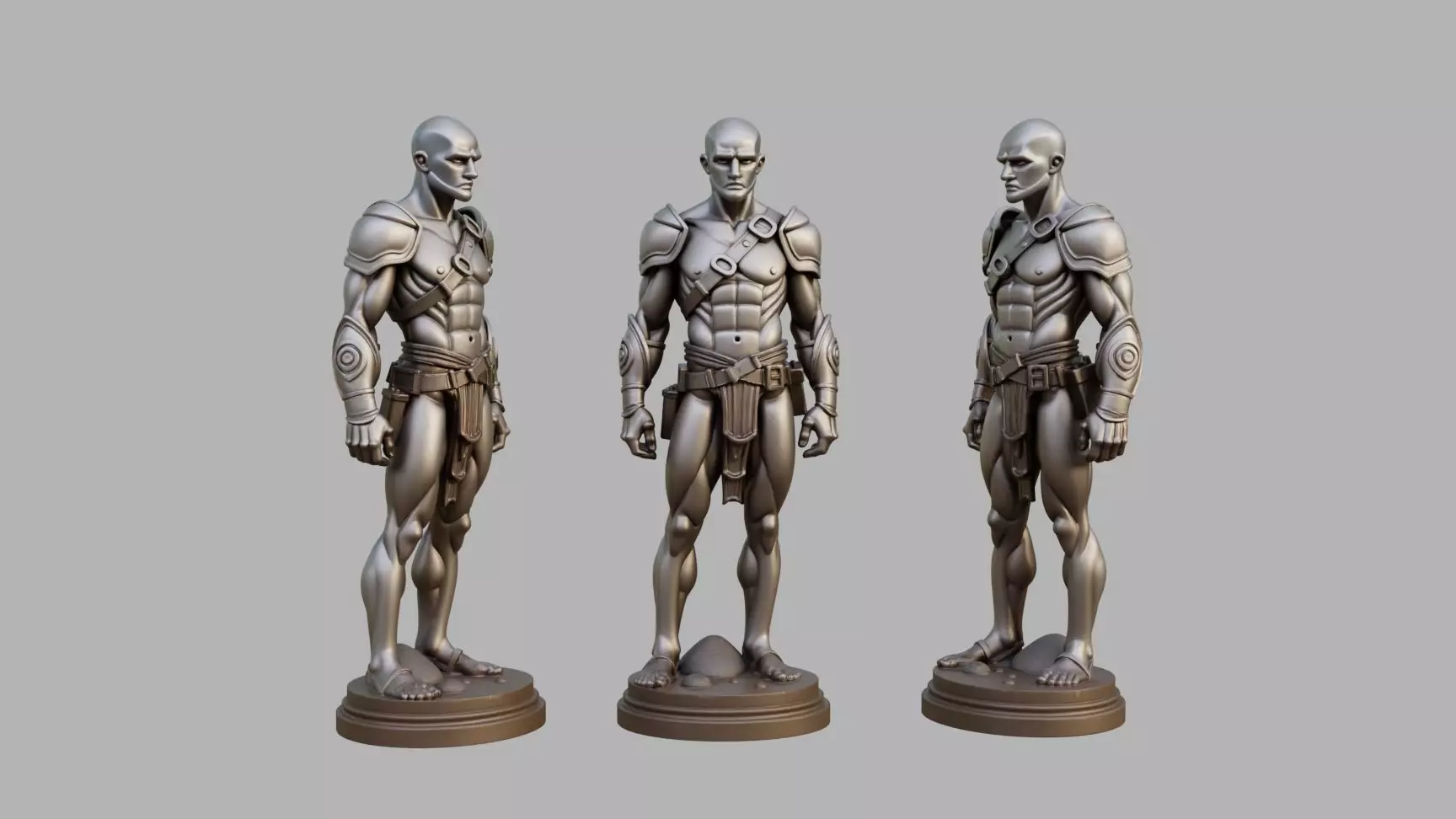 Iron Statue Low-poly 3D model_0