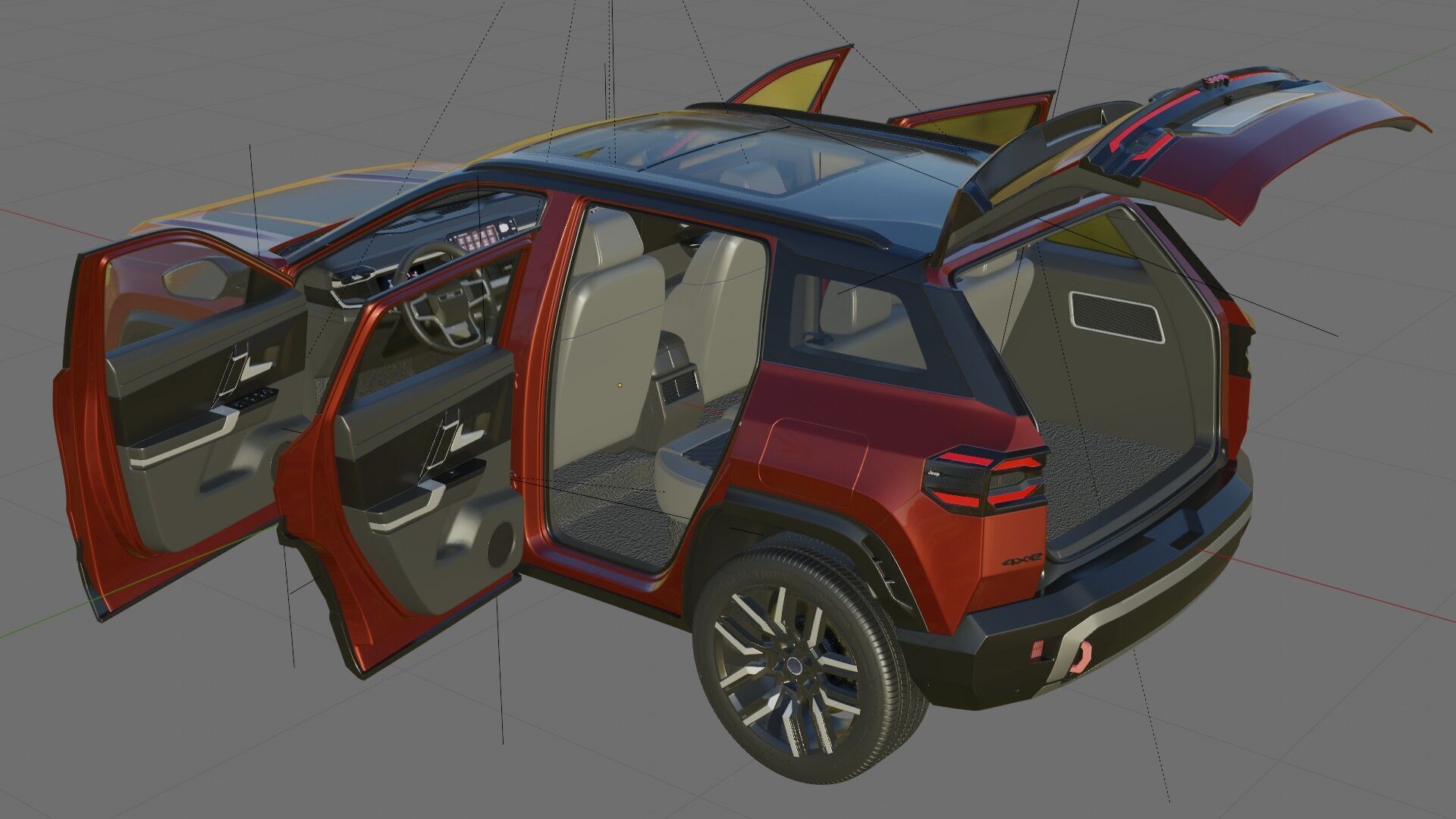 Jeep Compass 2026 with interior 3D model_27