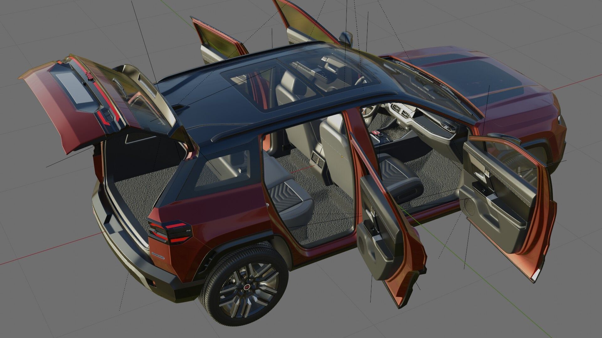Jeep Compass 2026 with interior 3D model_31