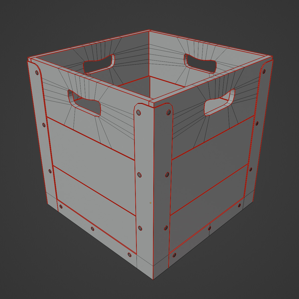 Wooden Crate Box 03 Low-poly 3D model_8