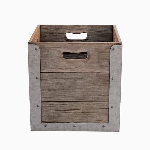 Wooden Crate Box 03 Low-poly 3D model 3