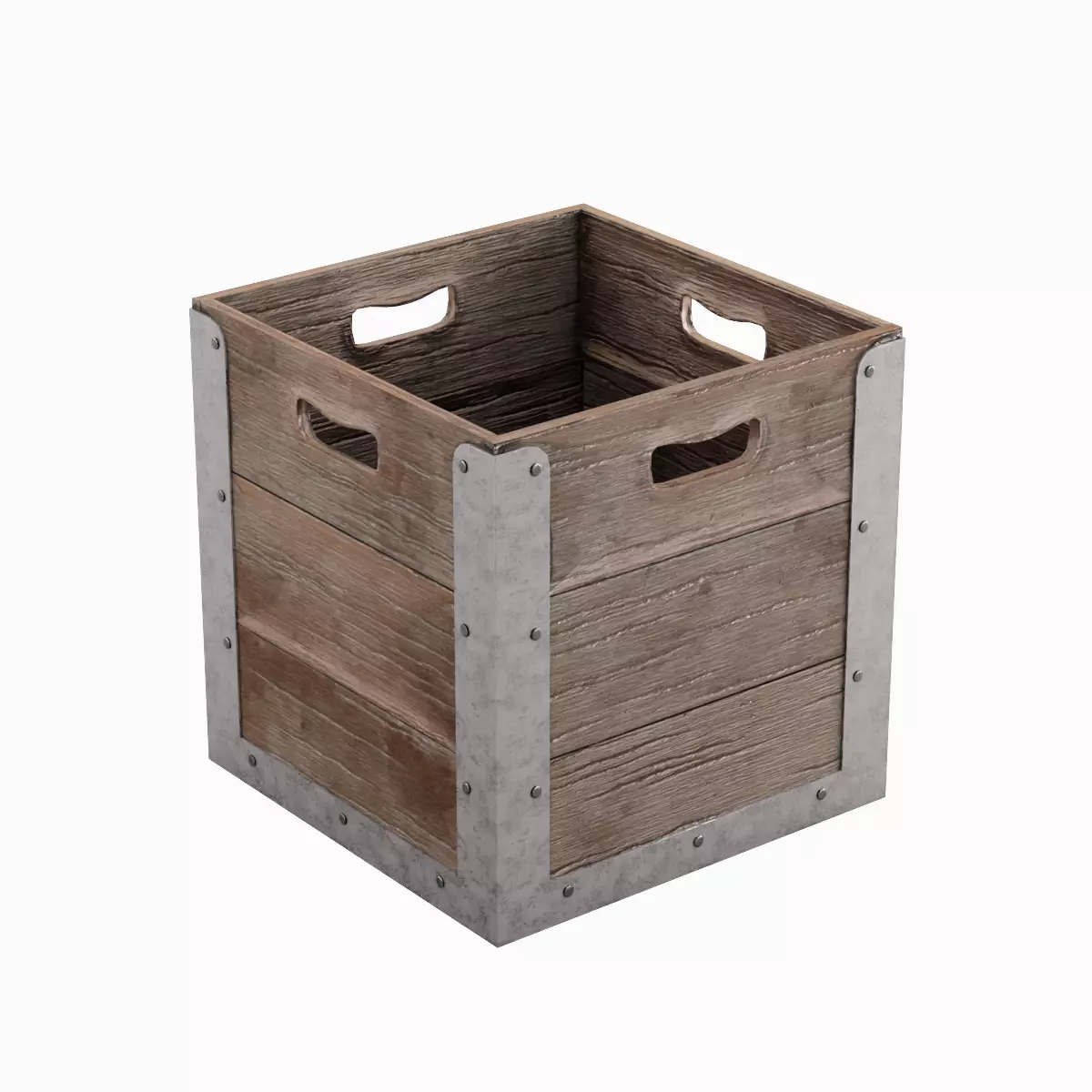 Wooden Crate Box 03 Low-poly 3D model_0