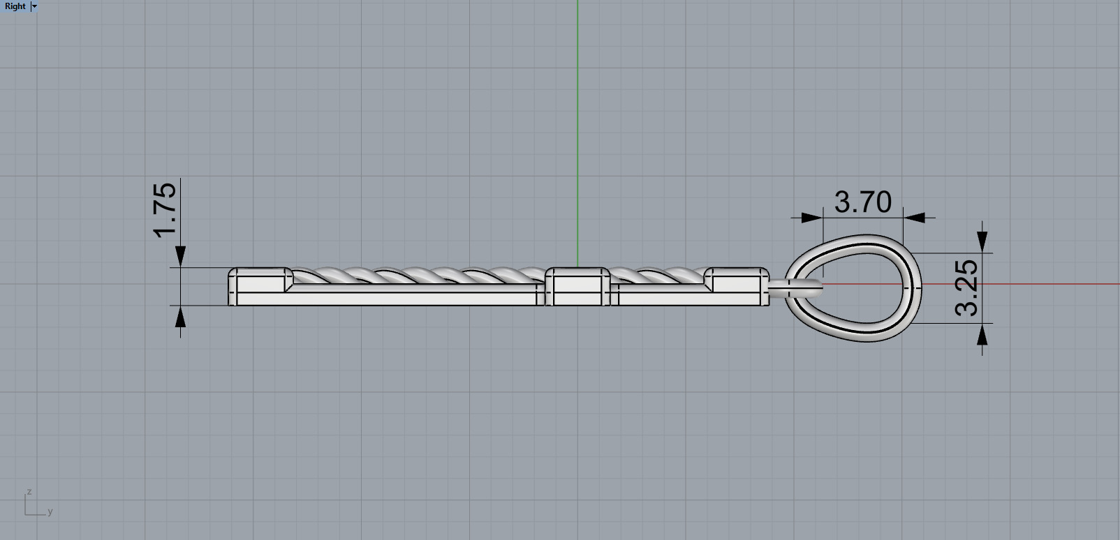 Rope cross with gems model 1093 3D print model_8