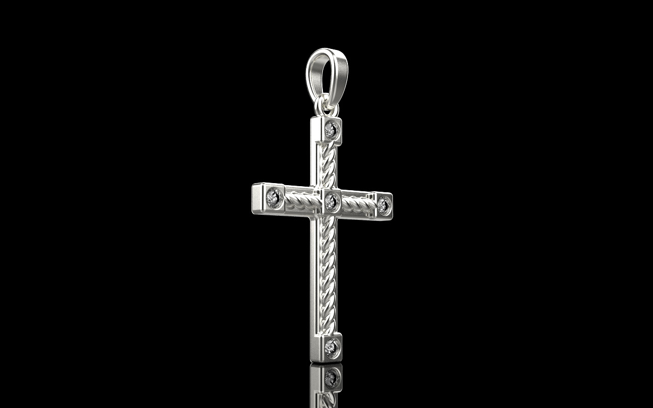 Rope cross with gems model 1093 3D print model_18