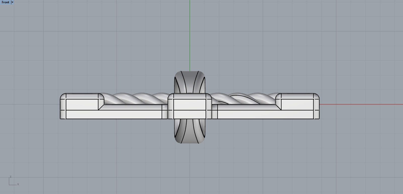 Rope cross with gems model 1093 3D print model_7