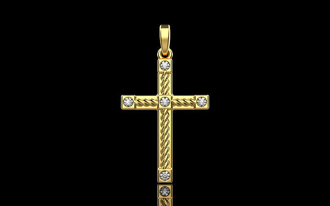 Rope cross with gems model 1093 3D print model
