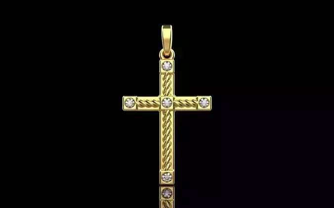 Rope cross with gems model 1093 3D print model Rope cross with gems model 1093 3D print model
