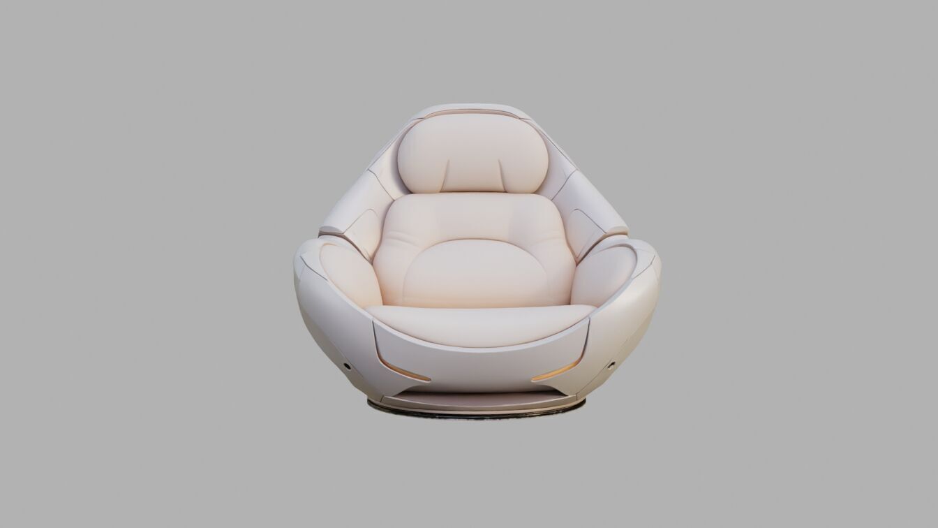 Sci Fi chair Low-poly 3D model_3