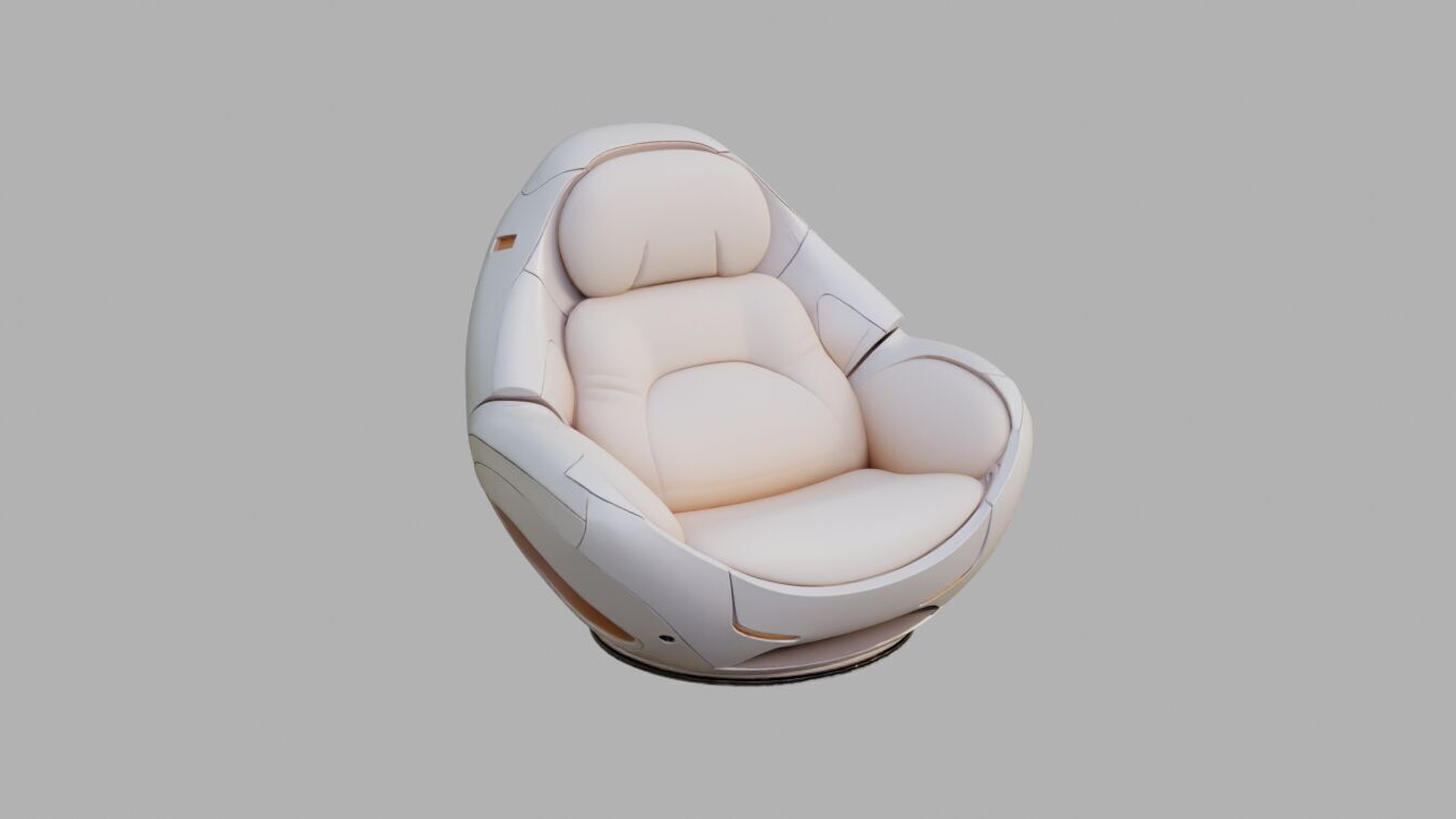 Sci Fi chair Low-poly 3D model_1