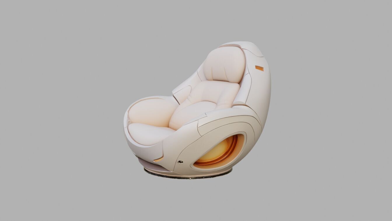 Sci Fi chair Low-poly 3D model_5