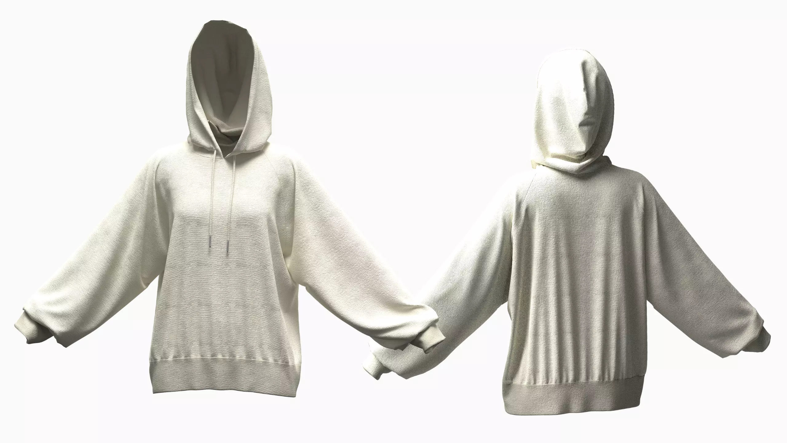 Basic Cotton Hoodie with Drawstrings 3D Model CLO MD Free low-poly 3D model