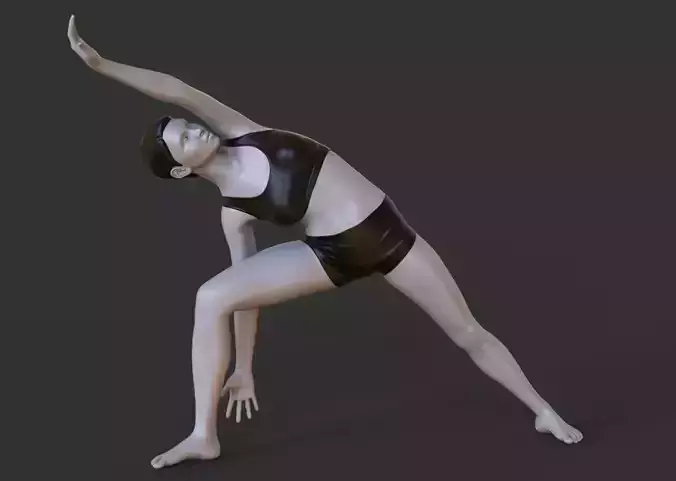 Yoga Pose - Extended Side Angle Pose - Utthita Parsvakonasana 3D print model