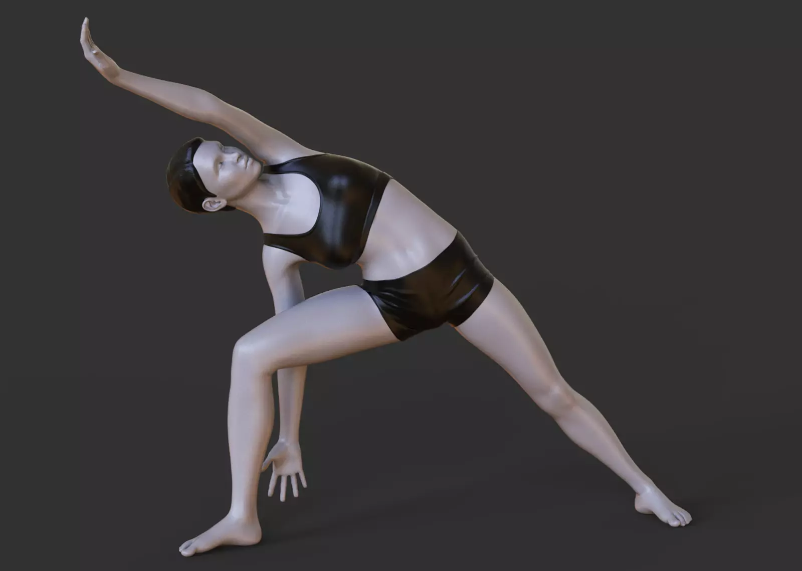 Yoga Pose - Extended Side Angle Pose - Utthita Parsvakonasana 3D print model_0