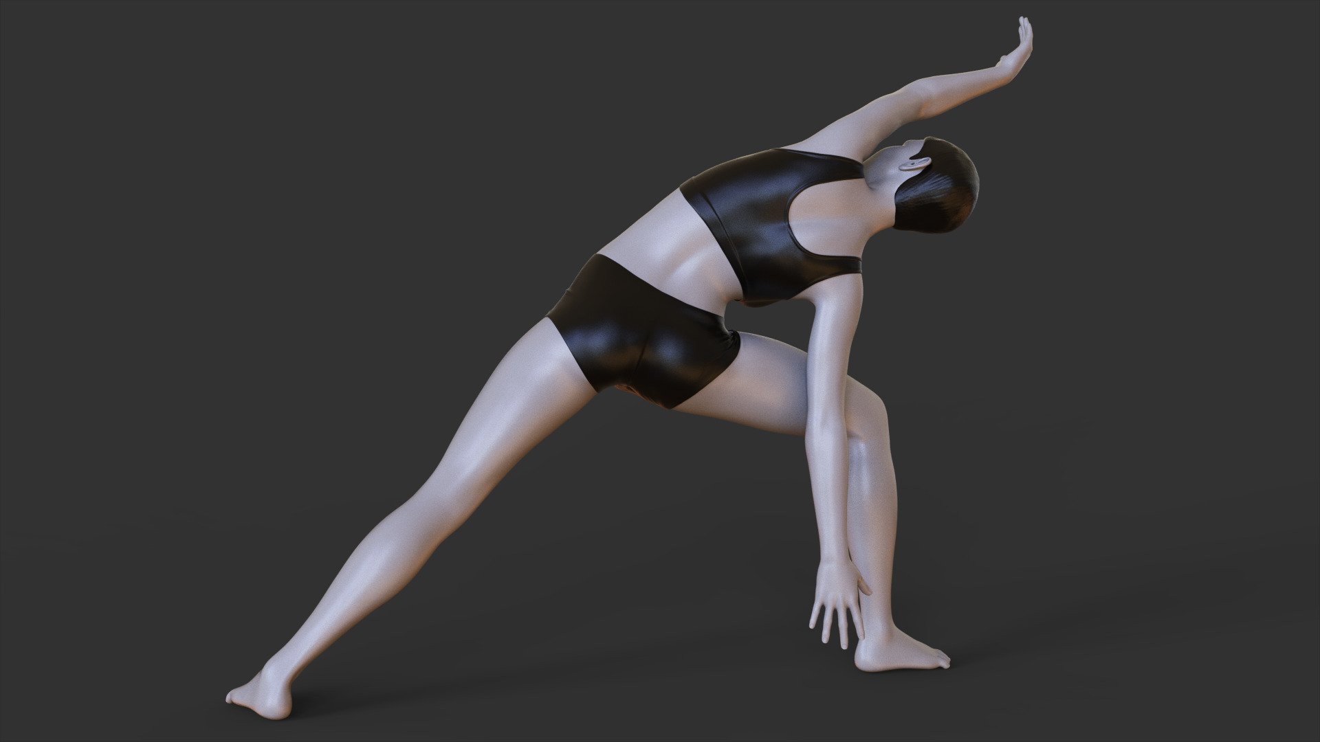 Yoga Pose - Extended Side Angle Pose - Utthita Parsvakonasana 3D print model_5