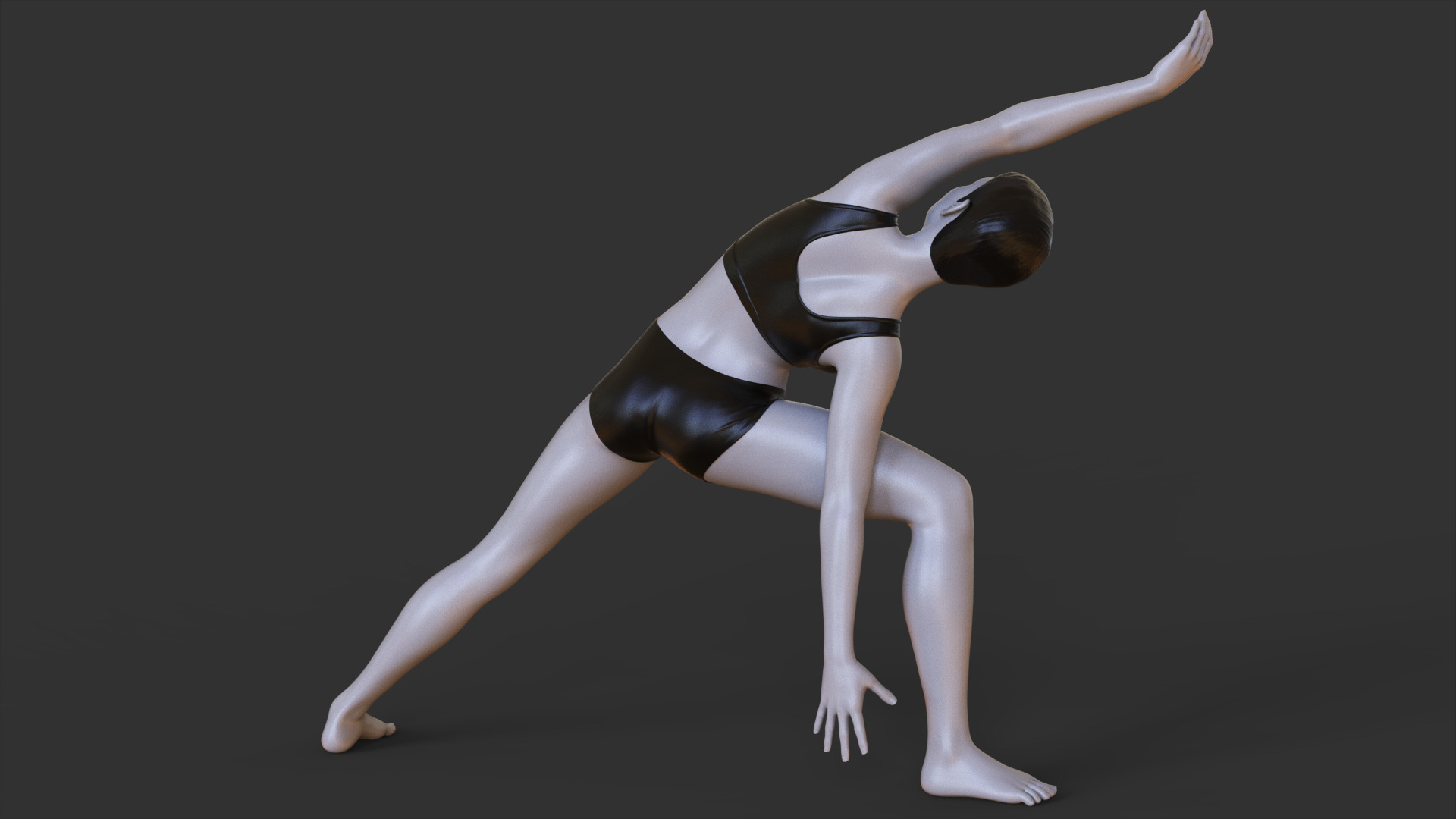 Yoga Pose - Extended Side Angle Pose - Utthita Parsvakonasana 3D print model_6
