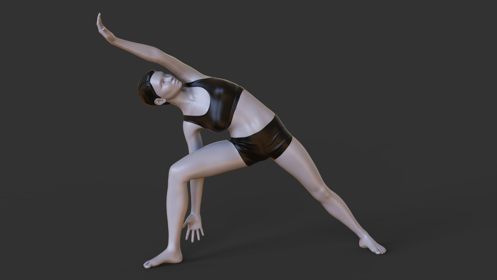 Yoga Pose - Extended Side Angle Pose - Utthita Parsvakonasana 3D print model_9