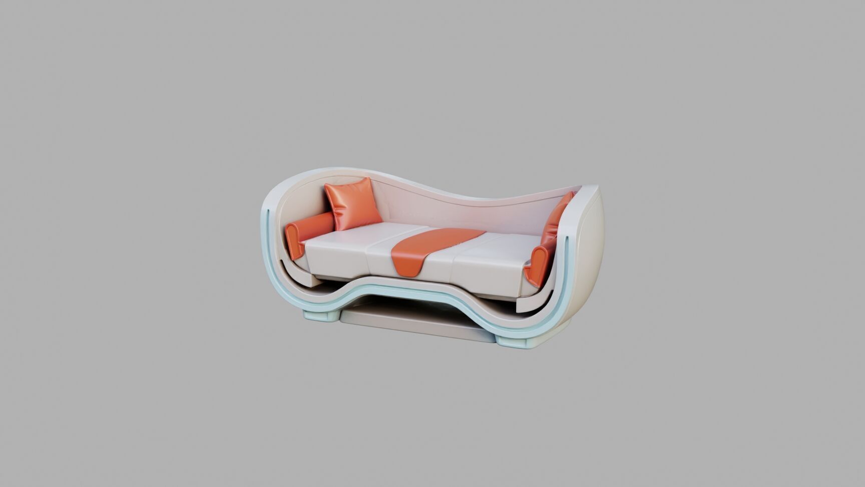 Sci Fi Sofa Low-poly 3D model_4